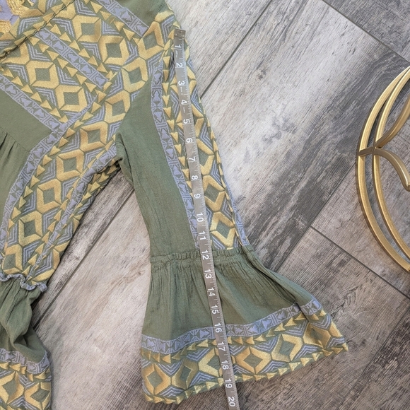 Lace The Label By Anthropologie Olive and Gold Embroideref Dress Size Large - Picture 8 of 8